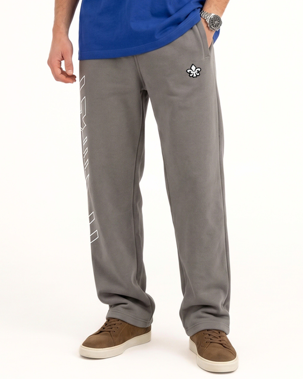 Patterned Sweat Pants                 Grey