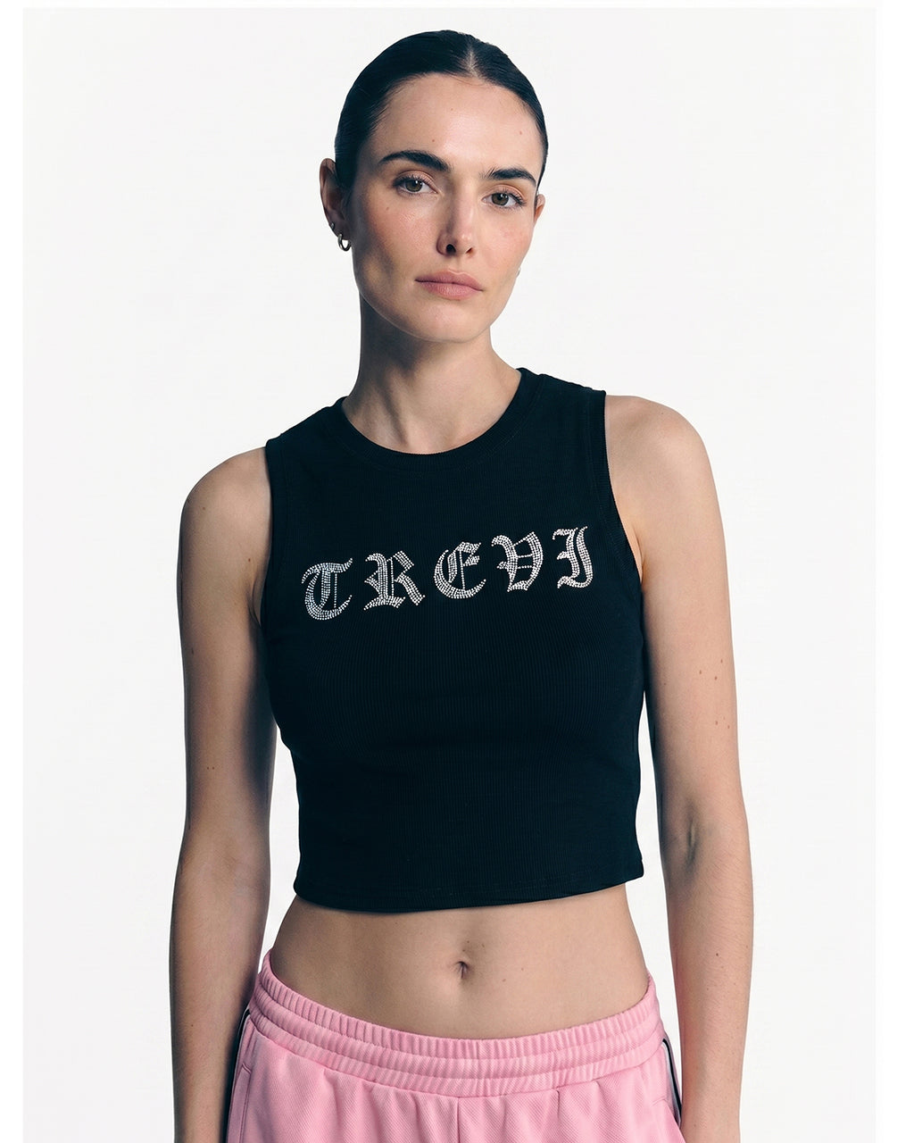 Crystal Crop Top                          Black