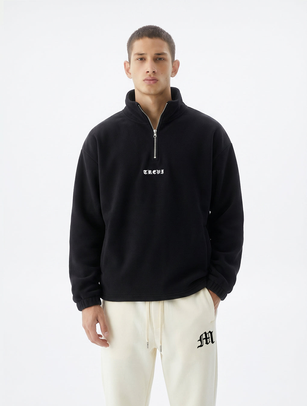 Short Zip Sweater                                                                       Black